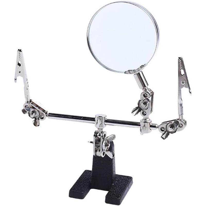 WWZMDiB Helping Hand Magnifier Adjustable 5X Magnifying Glass,with Dual Adjustable