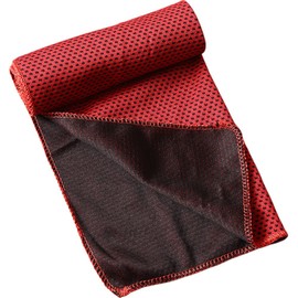 Plus Nao Cool Towel, Cooling Towel, For Sports, Outdoors, Cool, For Heatstroke Prevention, Heat Prevention, 11.8 x 31.5 inches (30 x 80 cm), Fitness, Running, red