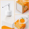Amorettise Ceramic Orange Juice Bottle Soap Dispenser, Refillable Lotion Pump