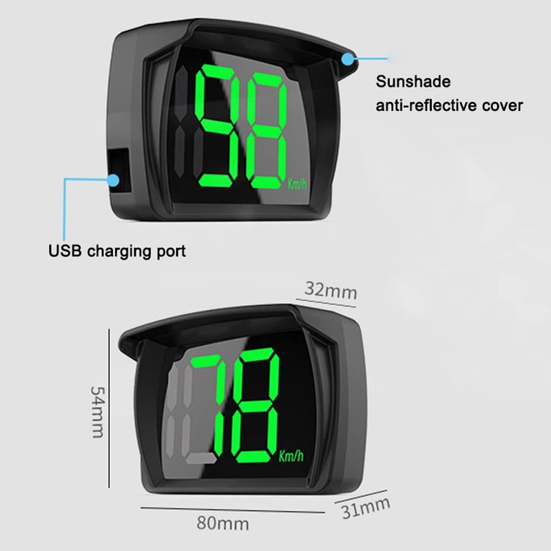 Shkalacar Car HUD Headup Display KM/H MPH GPS Digital Speedometer
