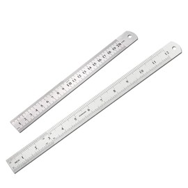 2 PCS Metal Ruler Set, 8/12 Inch Rulers Steel Ruler Shatterproof Ruler 20 30cm Measuring Ruler Tool for Student School Office Teaching Ruler