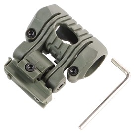 JOAXOR Helmet Flashlight Holder 25mm Multi-Angle Plastic Light Clamp Mount with Wrench Side Rail Mount Fast Helmet Accessory (Green)