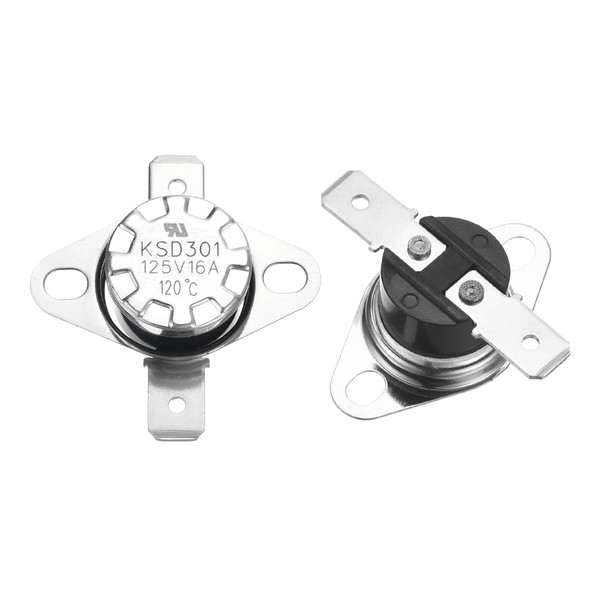 QUARKZMAN KSD301 Thermostat 120°C/248°F 16A Normally Closed N.C Adjustable Snap