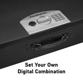 SentrySafe Black Electronic Security Lock Box with Steel Tether Cable, Safes for Home or Office can Secure Phones, Laptops, or other Valuables, 0.5 Cubic Feet, PL048E