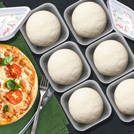 Vodolo Small Pizza Dough Proofing Box with Sealing Lids, Set of 6 Pizza Dough Containers with Covers