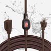 IRON FORGE Cable de extensión café para exteriores con interruptor