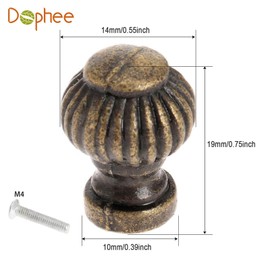 Handle Drawer, Building Hardware Knob, Door Handle, Lantern Handle, Antique Style, Bronze Drawer, Cabinet, Cupboard, Decorative, Stylish, Iron with Screws, Set of 6