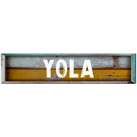 YOLA Rectangle Painted Wood Look Decal Bumper Sticker for use on Any Smooth Surface