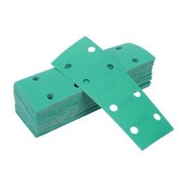 HEROFFIX 50 Pcs Sanding Discs Wet Dry Waterproof Hook & Loop Sandpaper for Woodworking, Automotive Refinishing 7.80"x2.76" 8 Hole 220 Grit Green White Corundum