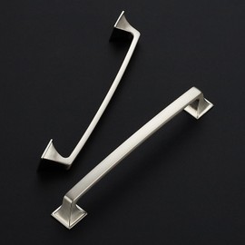 Ravinte 30 Pack Solid 6-1/4" Square Foot Cabinet Arch Pull Kitchen Cabinet Handles Brushed Nickel Cabinet Pulls Silver Drawer Pulls Cabinet Hardware Kitchen Handles for Cabinets Cupboard Handles