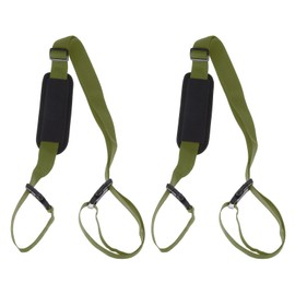 PATIKIL Carrying Beach Chair Straps, 2 Pack Adjustable Beach Chair Straps Shoulder Carrying Straps for Folding Chair Backpack, Dark Green