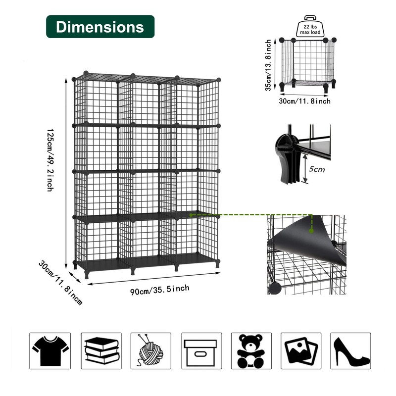 AWTATOS Wire Cube Storage Organizer, Closet Organizers and Storage, Metal