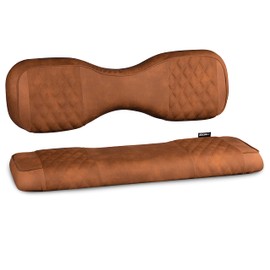 MODZ® RC Custom Golf Cart Rear Seat Covers - Rust Base - Double Diamond Pattern