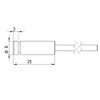 Dot laser, red, 650nm, 1mW, 3V DC, Ø8x25mm, Laser Class