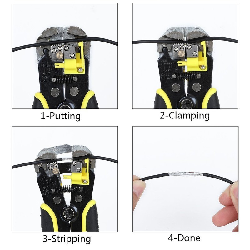 ValueHall Wire Stripper Plier, Self-Adjusting Automatic Wire Stripper Multifunctional Cable