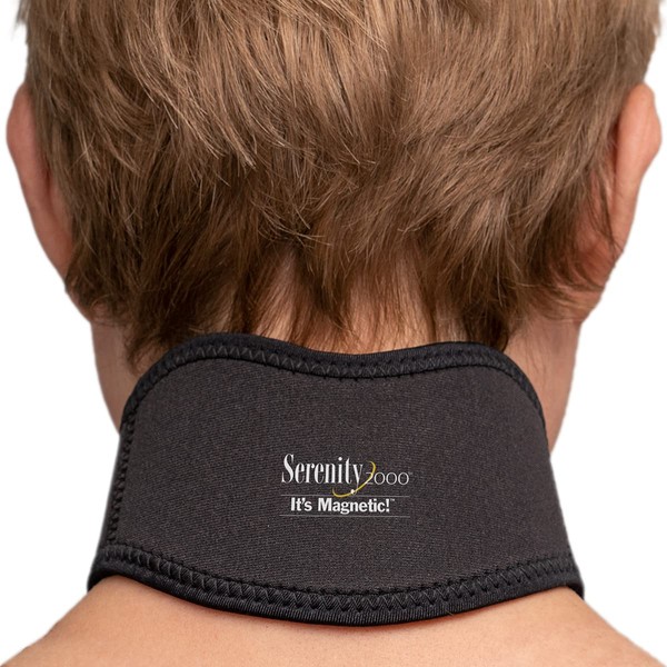 Serenity2000 Magnetic Neck Wrap for Neck, Shoulder Pain, Stiffness, Headaches, Anxiety, Stress – Lightweight, Breathable, Neoprene with Adjustable Velcro Strap, Contains 21 Powerful Magnets