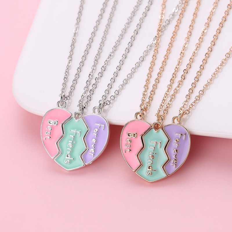 Saalort - Collares con colgante de corazón magnético para 3