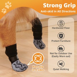 Roilpet Grippy Non-Slip Dog Socks to Prevent Licking Paws - Strong Traction for Hardwood Floors, Senior Dogs, Paw Protector, Prevent Scratching, Thick Anti Slip Dog Socks - Size Small