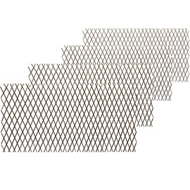 BYBAG Natural Lattice Willow Trellis Fence for Climbing Plants,Expandable Garden Fence Wall Panel, Outdoor Decorative Wood Fence (4 Pieces)