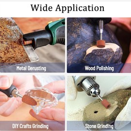 42Pcs Sanding Bits for Rotary Tool, Grinding Stone Sanding Drill Bits with 1/8" Shank, Aluminium Oxide Tough Enough to Metal Rust Removal/Smoothing/Sharpening, Different Shape Meet More Needs.