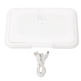 Baby Wipe Warmer Case Travel Holder Refillable Constant Temperature Ultra Thin USB Heating Wipe Case White