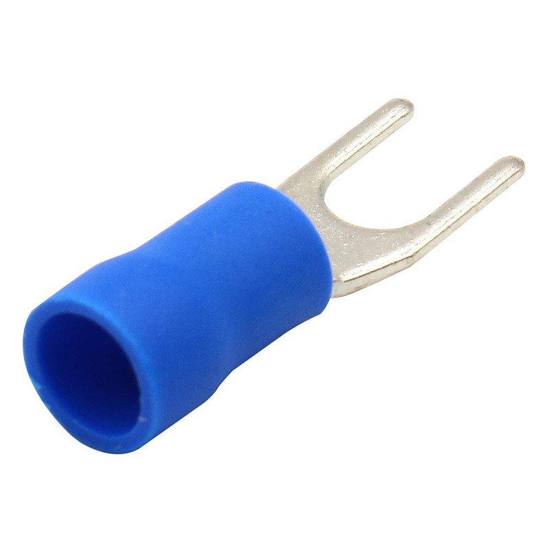 Baomain Insulated Fork Spade Wire Connector Electrical Crimp Terminal 14-16AWG(1.5-2.5