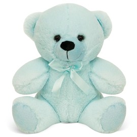 Grandma Smiley's Plush Best Friends Super Color Baby Blue Teddy Bear Stuffed Animal, 9-inch Hypoallergenic Small Teddy Bears for Christmas, Newborn Baby Shower, Girlfriend, Boyfriend, Graduation