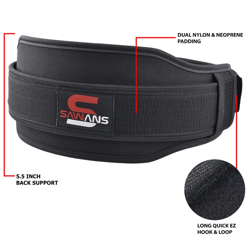 Weight Lifting Belt for Gym Fitness Training Double Strength Neoprene