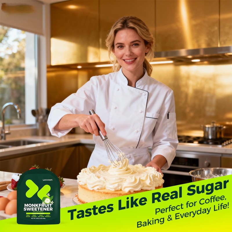 Lesweet Monk Fruit Sweetener with Erythritol, Monk Fruit Extract, 1:1
