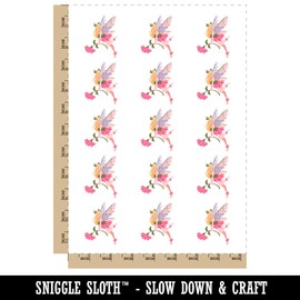 Beautiful Fairy Flower Wings Fairytale Temporary Tattoo Water Resistant Fake Body Art Set Collection - 15 2" Tattoos (1 Sheet)