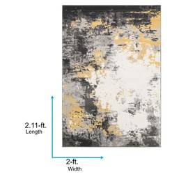 Livabliss Cantrell Modern Abstract Area Rug,2' x 2'11"(2' x 3 and Under), Black