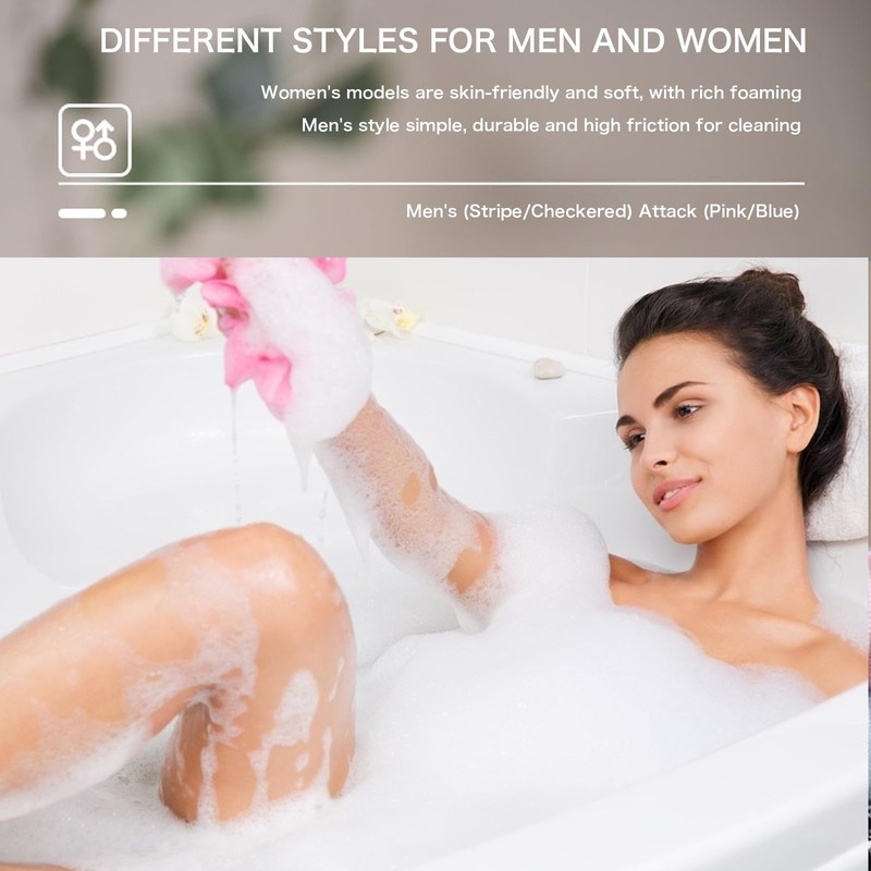 Pack of 4 Exfoliating Washcloths with 2 Hooks