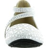 Link Kd-01Km Silver Girls Cute Rhinestone Ballet Ballerina Flats,Silver,3B