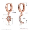 Womens Moon Star Dangle Small Hoop Cubic Zirconia Earrings Girls
