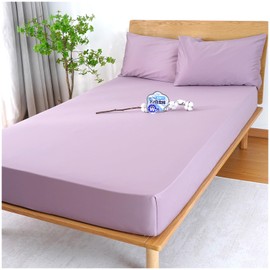 Maru Living Fitted Sheet, Semi Double 100% Cotton, 100% Japanese Nano White Gold x High Quality Cotton, Bed Sheet, Cotton, Mattress Cover, High Density Twill Weave x W, Antibacterial, Odor Resistant, Dust Mite Proof, Hotel Specifications, Anti-Pilling, Slightly Shiny, Reinforced Elastic All Around, Bed Cover, Bed Sheet, Coat 100% Cotton, Washable, Breathable (Semi-Double Purple Pink)