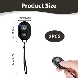 2 Stück Bluetooth Fernbedienung, Handy Auslöser für Selfies, Selbstauslöser Handy Kompatibel mit iOS & Android, Fernauslöser Kamera Steuerung, Fernbedienung für Handy Kamera für Fotos & Videos