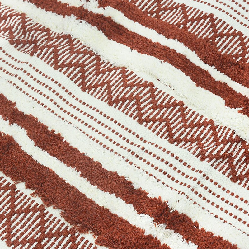 LIGICKY Decorative Boho Throw Pillow Covers, Red and White, 45