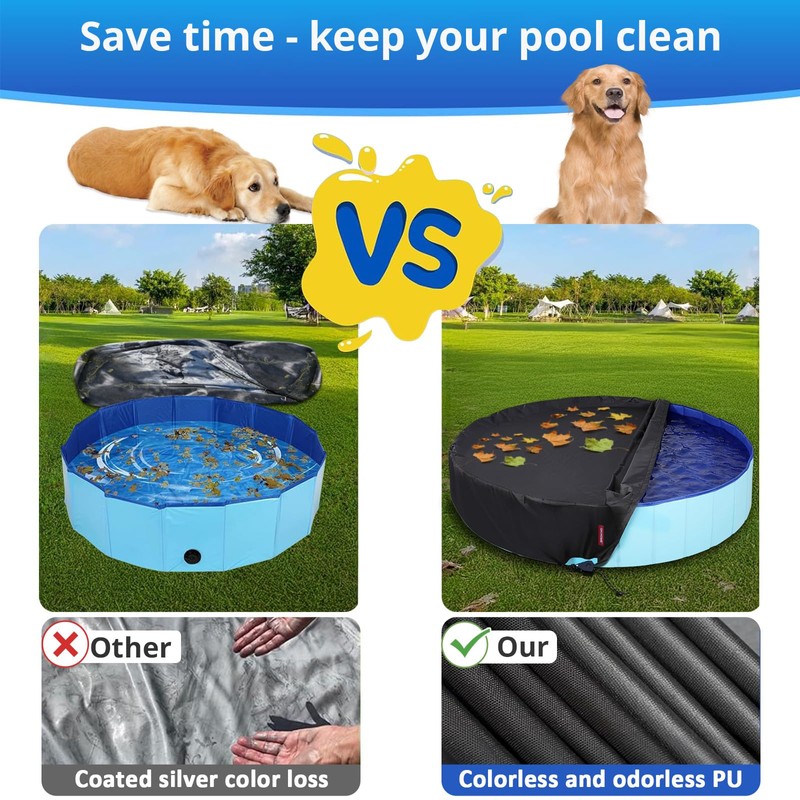 QH.HOME[2025 Upgraded Windproof] 87 inch Kiddie Pool Cover Round, Collapsible