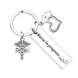 Nurse Gifts for Women Nurse Keychain RN Keychains Nurses Appreciation Week Gifts Nursing Graduation Gifts Nurse In Progress Keychains