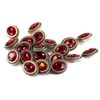Craftisum 20 pcs Red Oval Rhinestone Metal Shank Sewing Coat