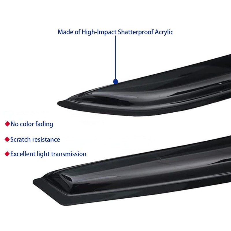 YLSCOO Window Visors Rain Guards fits 2024-2026 Hyundai Kona, Out-Channel