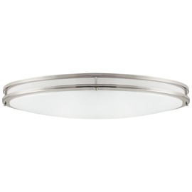 Sunlite 32" Oval Double Band Trim Flush Mount Light Fixture, 35 Watts, 3000 Lumens, Color Selectable 30K/40K/50K, Dimmable, ETL Listed, Brushed Nickel, for Residential & Office Use