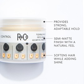 R+Co Control Flexible Paste | Strong Hold + Natural Finish| Vegan + Cruelty-Free | 2.2 Oz