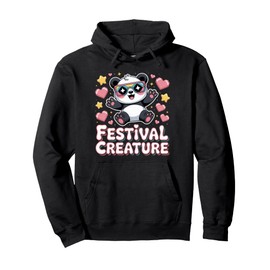 Festival Creature - Colorful Rave Animal With Glasses Pullover Hoodie