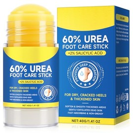 60% urea con 2% ácido salicílico urea para el cuidado de pies, barra de talón para pies agrietados, crema hidratante para pies agrietados secos, rodil