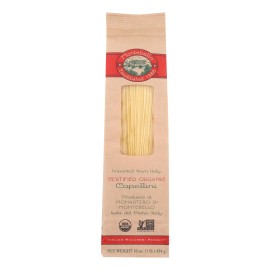 UD_Montebello Organic Capellini Macaroni Spaghetti 1 Lb. Gluten-Free Pasta Handmade Rice-Based Kosher Certified Case 12 Box