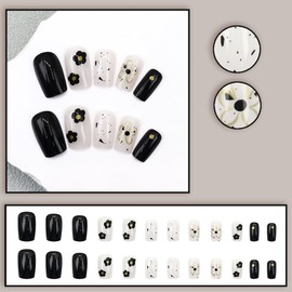 [ALLEVG] Nail Tips, 24 Pieces, Nail Tips, Short 3D, Autumn and Winter, Popular, Japanese Style, Cute, Simple, Stylish, Coming of Age Ceremonies, School Entrance Ceremonies, Graduation Ceremonies,