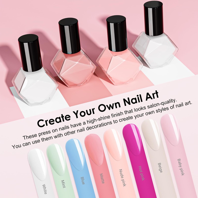 Matte Green False Nails Short Oval, SXVME Simple Acrylic Press