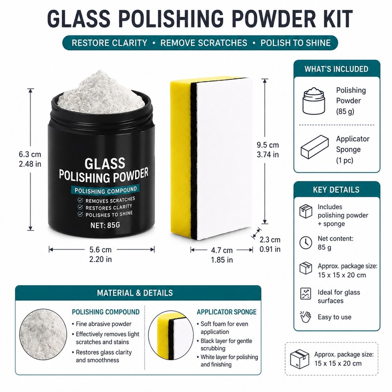 Glass Polishing Powder for Surface Care – DIY Clarity Restoring
