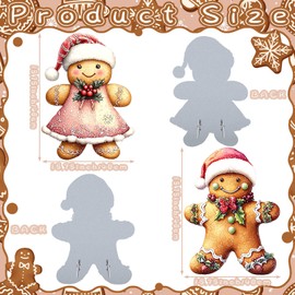 Chunful 2 Pack Christmas Metal Yard Stakes 3D Gingerbread Man Nutcracker Christmas Yard Sign Decorations for Xmas Winter Outdoor Home Lawn Garden Pathway Holiday Party Decorations(Holly Gingerbread)